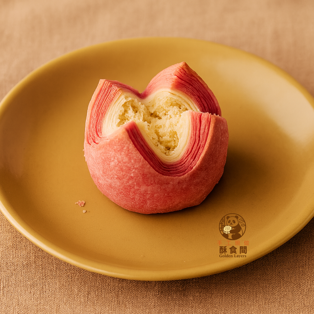 荷花椰蓉酥・椰香鬆酥・層層起酥 ｜ Lotus Coconut Flake Pastry · Light & Flaky · Rich Coconut Aroma ｜ 연꽃 코코넛 페이스트리 · 고소하고 바삭한 식감 · 겹겹이 살아있는 층 ｜ 蓮花ココナッツ酥・ココナッツ香るサクサク食感・層状パイ生地