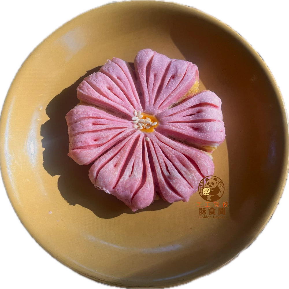 櫻花酥綠豆餡或紅豆餡 Sakura Pastry with Mung Bean or Red Bean Filling 사쿠라 페이스트리 – 녹두앙금 또는 팥앙금 桜ペストリー（緑豆あん または 小豆あん）